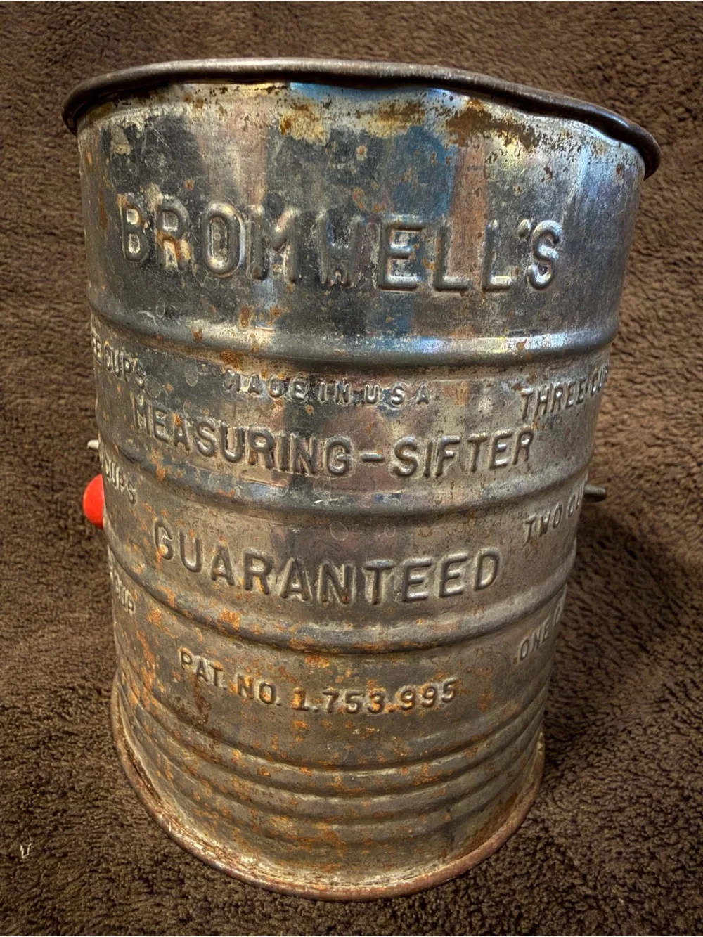 Measuring Sifter - Vintage Metal Flour Sieve (Gray)
